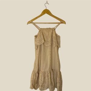 Moon river tan eyelet dress